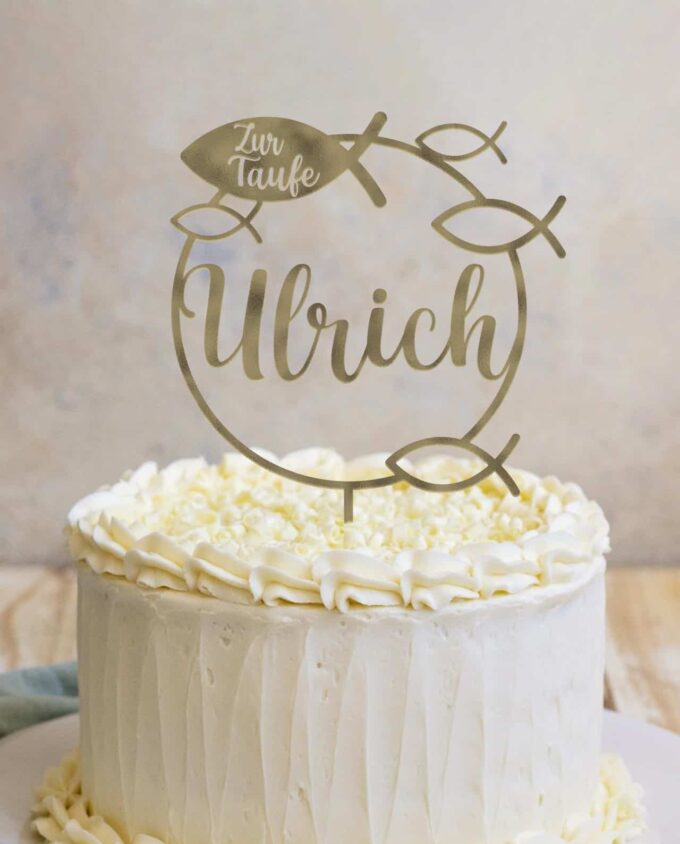 cake topper fisch zur taufe - made by jason