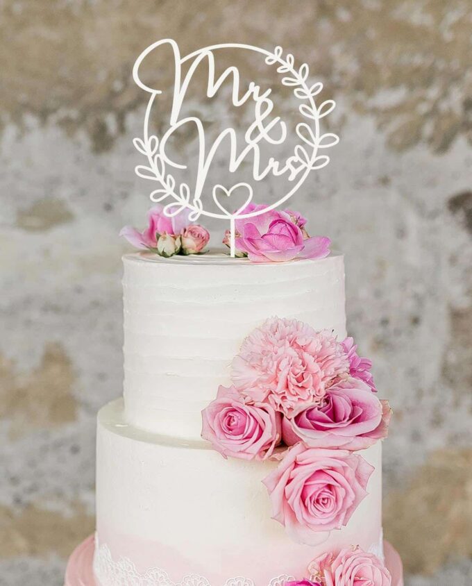 Cake Topper Mr & Mrs Wedding