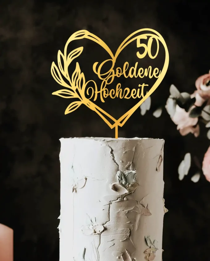 cake topper goldene hochzeit - 50 jahre in love - tortentopper