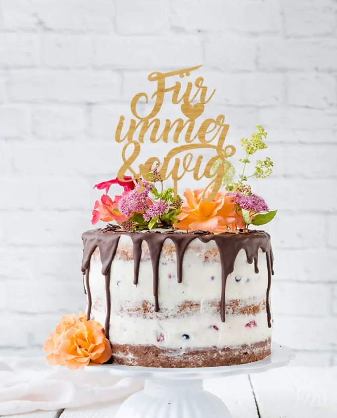 tortentopper hochzeit - immer und ewig - cake topper