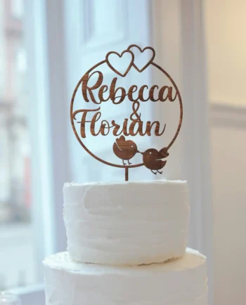 Cake Topper Hochzeit personalisiert - Holz - Lovebird