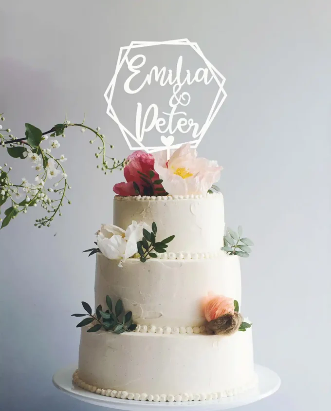 cake topper hochzeit personalisiert mit namen - tortendeko