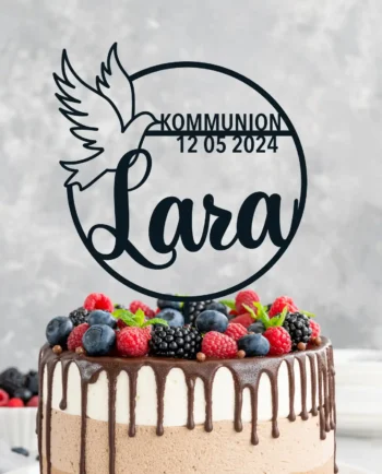 Topper zur Erstkommunion mit Name und Datum
