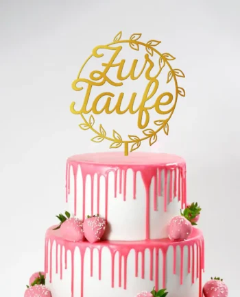 Cake Topper Taufe gold