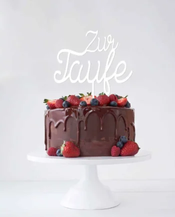 Cake Topper zur Taufe - Schlicht im Design