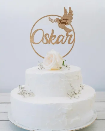 Cake Topper Taufe personalisiert aus Holz