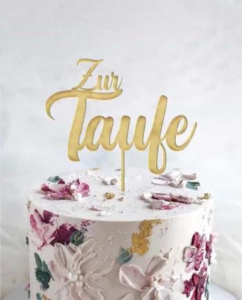 Cake Topper zur Taufe schlichte Tortendeko für die Tauftorte