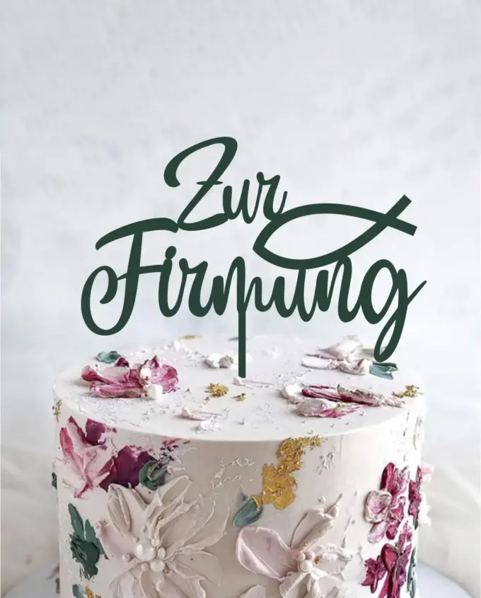 cake topper zur firmung aus acryl oder holz