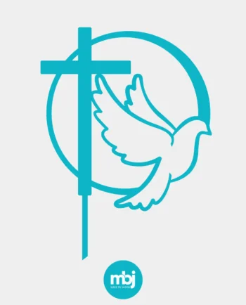 Cake Topper mit Taube und Kreuz - zur Firmung oder Erstkommunion