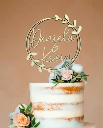 Cake Topper Blumenkranz zur Hochzeit