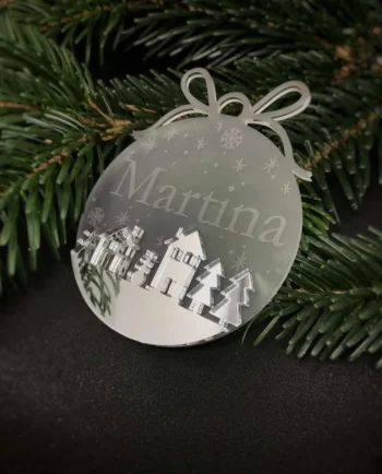 Christbaumanhänger aus satin Acrylglas - spiegel - silber