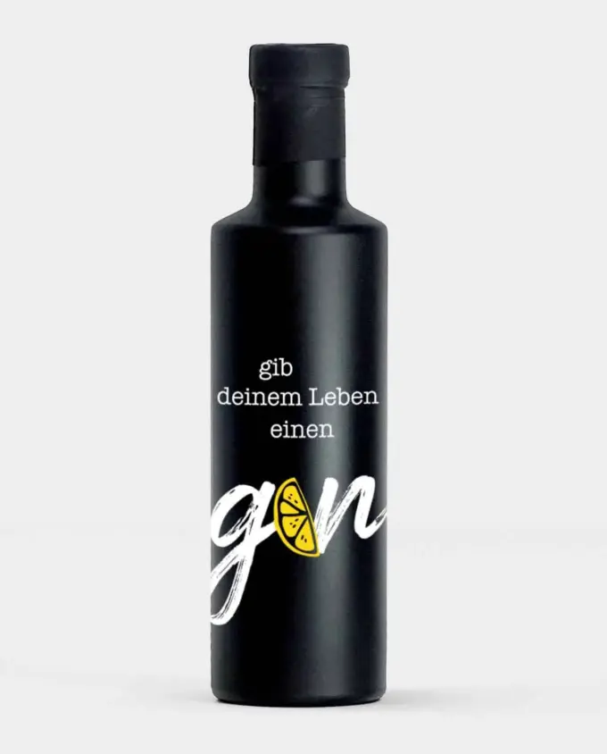 flasche premium gin - gib deinem leben einen gin