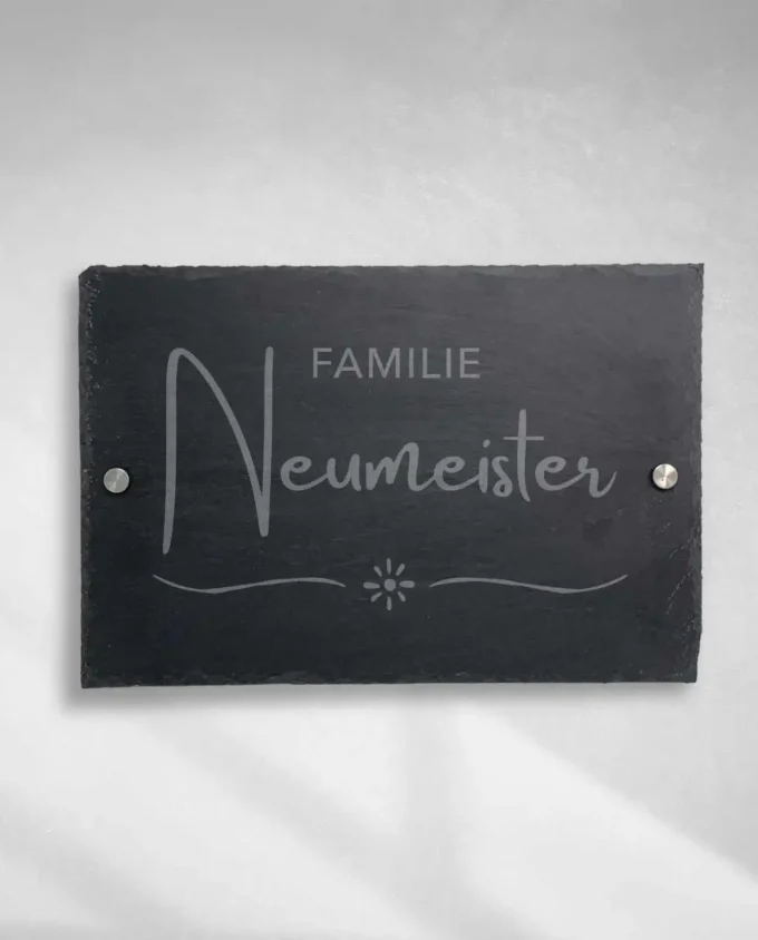 hausschild aus schiefer personalisiert familie