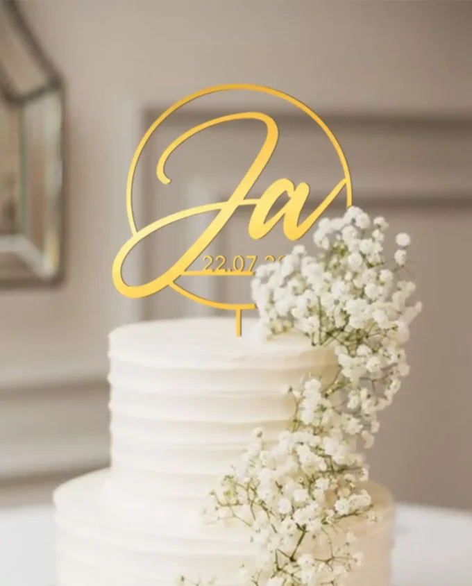 caketopper hochzeit personalisiert mit datum