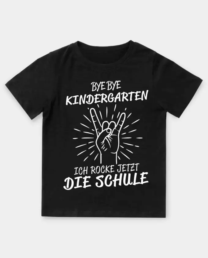 schulanfänger t-shirt für kinder - bye bye kindergarten - schwarz