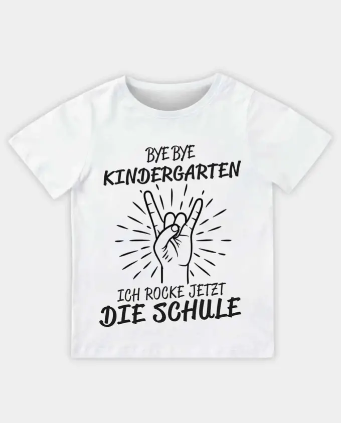 schulanfänger t-shirt für kinder - bye bye kindergarten - weiss