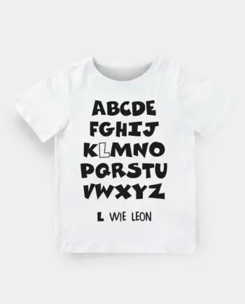 Schulanfang T-Shirt personalisiert mit ABC - weiss