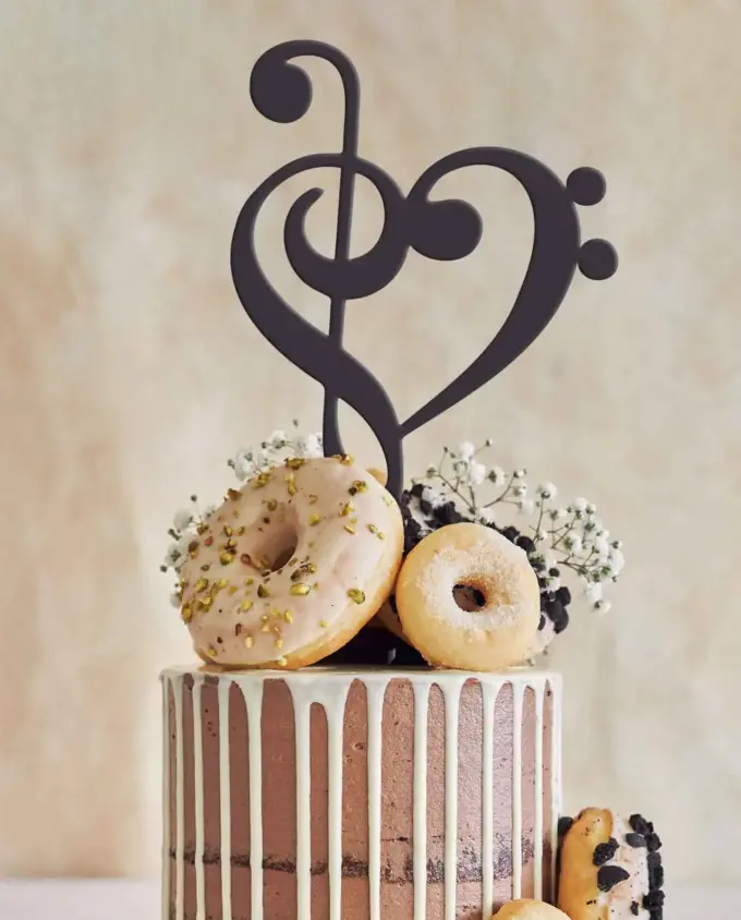 cake topper notenschlüssel - tortendeko für musikanten