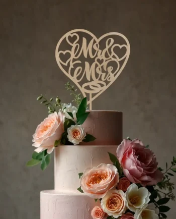 Tortendeko Hochzeit - Mr & Mrs - Cake Topper Holz