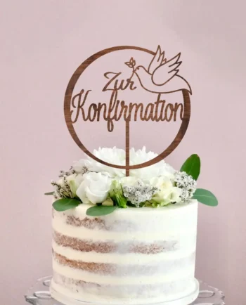 Tortendeko Konfirmation - Tortentopper aus Holz